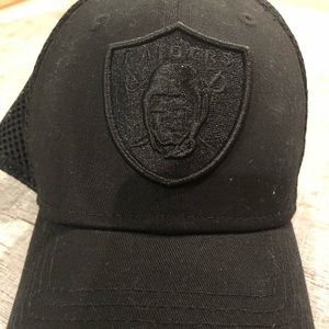 Blacked out Raiders Hat NFL